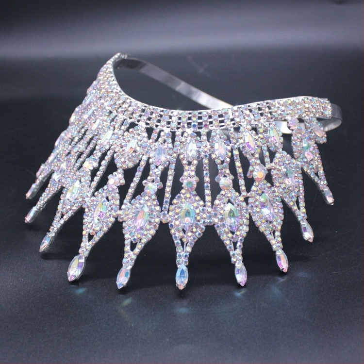 Rhinestone korona, állítható, színpadi kiegészítő