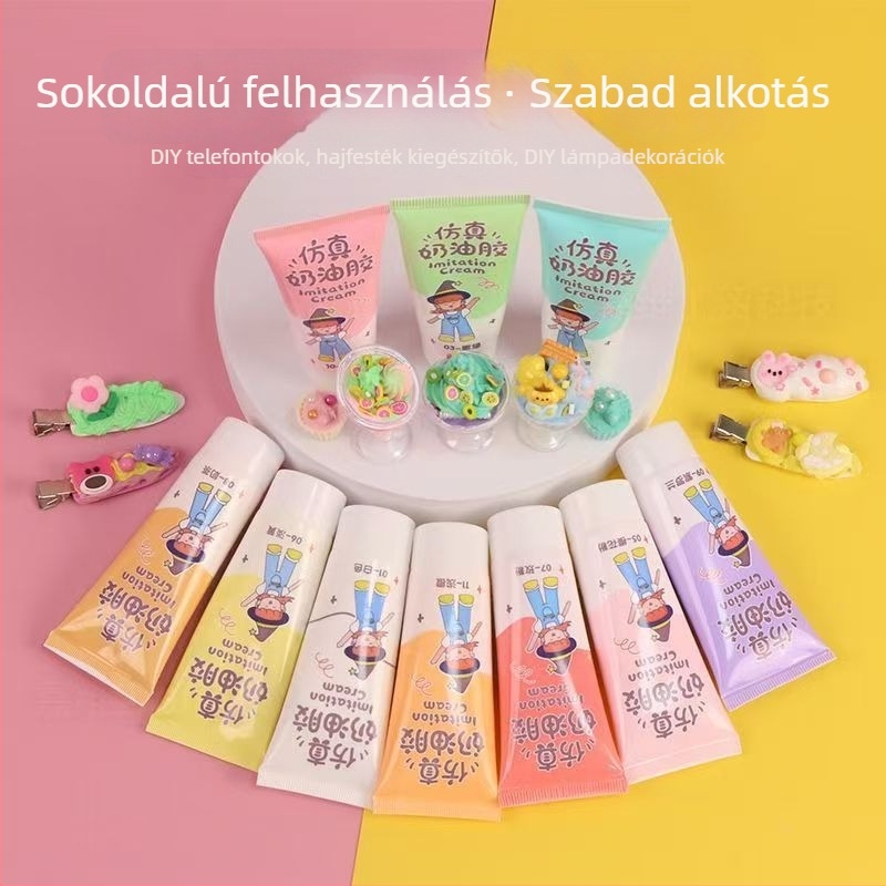 DIY ékszerkészítés kiegészítők, krém ragasztó, injekciós öntés, Haoyu márka, rajzfilm stílus
