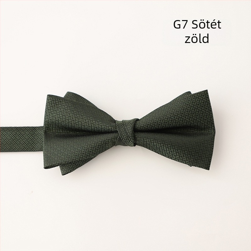 Csokornyakkendő, koreai stílus, sík fejű, herringbone mintázat, jacquard szövés, poliészter