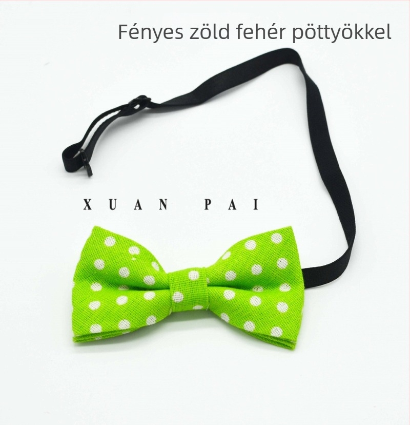 Gyerekeknek szóló csíkos csokornyakkendő virágos díszítéssel, poliészter, lapos fej stílus, egyedi csomagolás