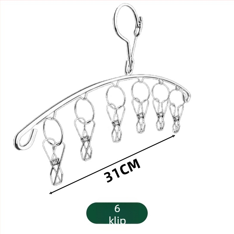 Zinkötvözet zokiklipek görbült ruhaszárítókhoz, többklipszes, nem bővíthető, nem összecsukható, modern minimalistikus stílus