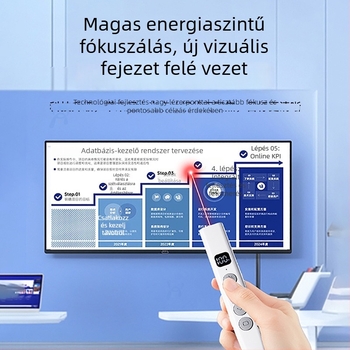 Távirányítós lézeres oldalváltó toll PPT-prezentációkhoz és fehér táblához, digitális teleszkópos mutatóval