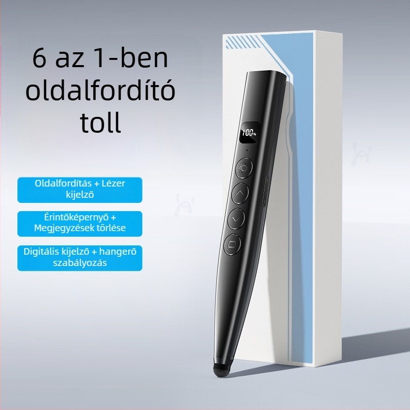 Távirányítós lézeres oldalváltó toll PPT-prezentációkhoz és fehér táblához, digitális teleszkópos mutatóval