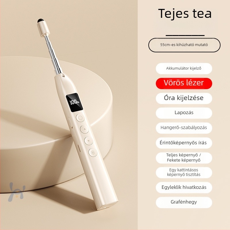 Távirányítós lézeres oldalváltó toll PPT-prezentációkhoz és fehér táblához, digitális teleszkópos mutatóval