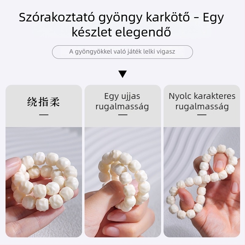 Bodhi gyöngy karkötő, 22 gyöngy, 10 mm, kerámiás hatású Bodhi gyökér ékszer, uniszex