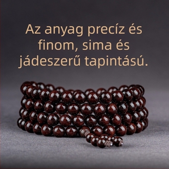 Kislevelű rózsafa gyöngy karkötő, magas olajtartalom, aranyszálas buddhista gyöngyök, férfiaknak, santal vörös