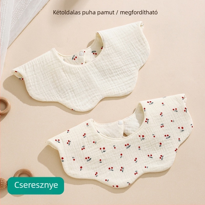 Dem Baba-nyakvédő, dupla oldalú pamut géz, 360° vízálló, Cartoon minta, 1-3 éveseknek