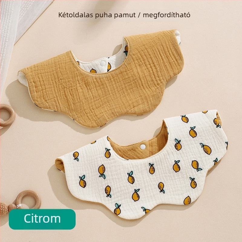 Dem Baba-nyakvédő, dupla oldalú pamut géz, 360° vízálló, Cartoon minta, 1-3 éveseknek