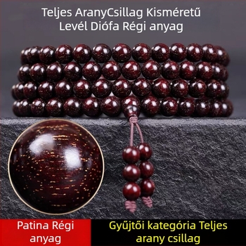 Uniszex 108 gyöngyös karkötő kislevelű zitanfából, rózsarijás karkötő, 2023 tavasz megjelenés