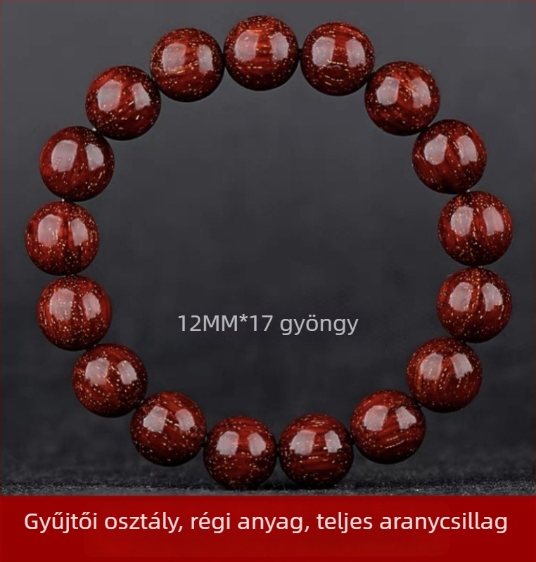 Uniszex 108 gyöngyös karkötő kislevelű zitanfából, rózsarijás karkötő, 2023 tavasz megjelenés