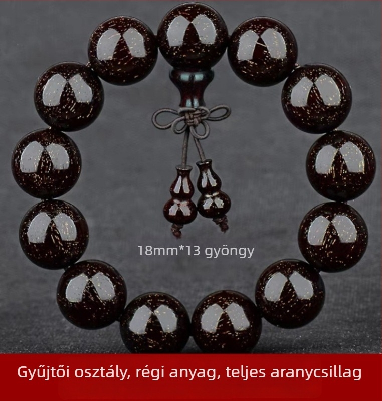 Uniszex 108 gyöngyös karkötő kislevelű zitanfából, rózsarijás karkötő, 2023 tavasz megjelenés