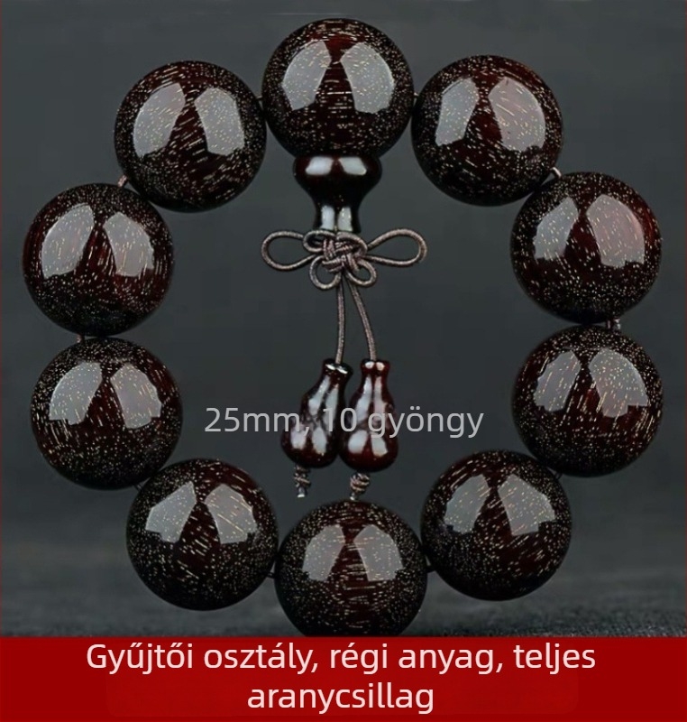 Uniszex 108 gyöngyös karkötő kislevelű zitanfából, rózsarijás karkötő, 2023 tavasz megjelenés