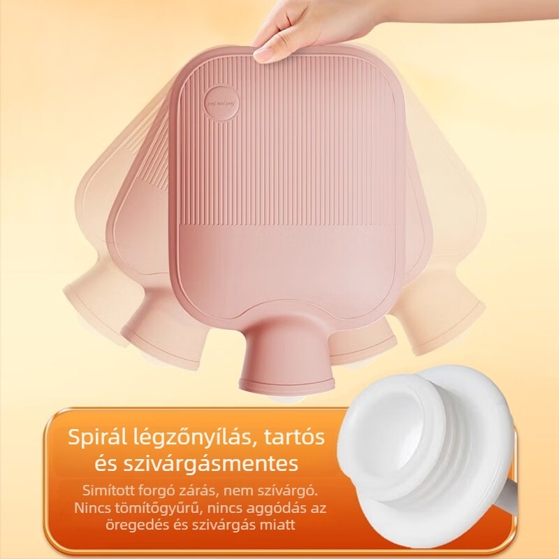 Vízbe töltött forró víz töltőtáska kézmelegítéshez, sűrű PVC, 500 g, derék/has/kezek/vállak/nyak/ujjak számára, meleg és hideg használat, testreszabás