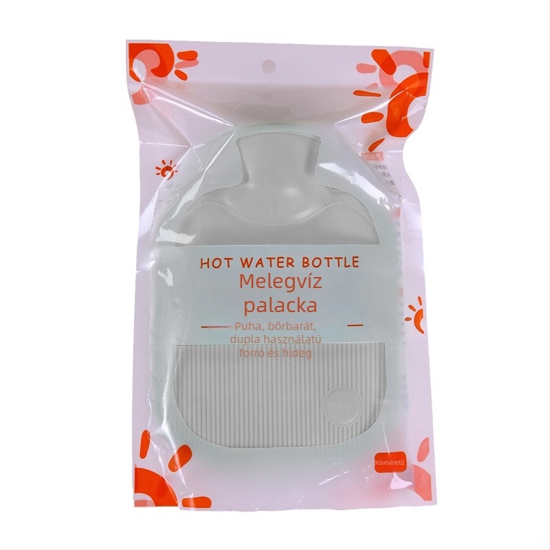 Vízbe töltött forró víz töltőtáska kézmelegítéshez, sűrű PVC, 500 g, derék/has/kezek/vállak/nyak/ujjak számára, meleg és hideg használat, testreszabás