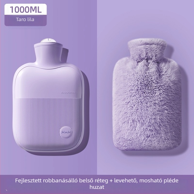 Vízbe töltött forró víz töltőtáska kézmelegítéshez, sűrű PVC, 500 g, derék/has/kezek/vállak/nyak/ujjak számára, meleg és hideg használat, testreszabás