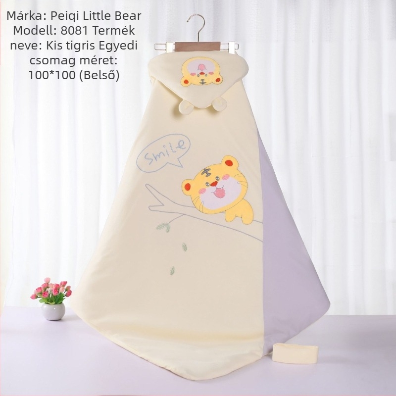 Peggy Bear bébi ölelős takaró, téli vastag modell, külső anyag 95% pamut, töltet szintetikus rost, újszülötteknek és 1–3 éveseknek, állatos mintákkal