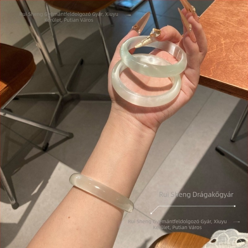 Üvegkarkötő, Zhuozhi bracelet márka, polírozott felület, kínai stílus, irodalmi retro