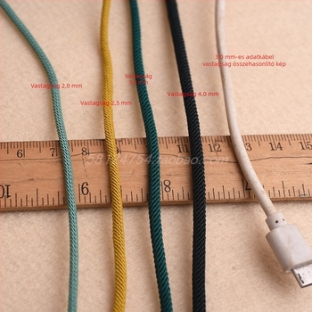 2,5/3/4 mm fin Core-Spun Milan zsinór DIY ékszerekhez — nyaklánc és karkötő zsinór, kész zsinór, kis tekercs