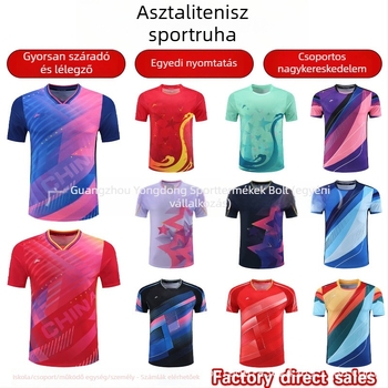 Asztalitenisz ruházat készlet, uniszex, gyorsan száradó poliészter, minden évszakhoz, felnőtt és gyermekek számára, egyedi nyomtatás elérhető