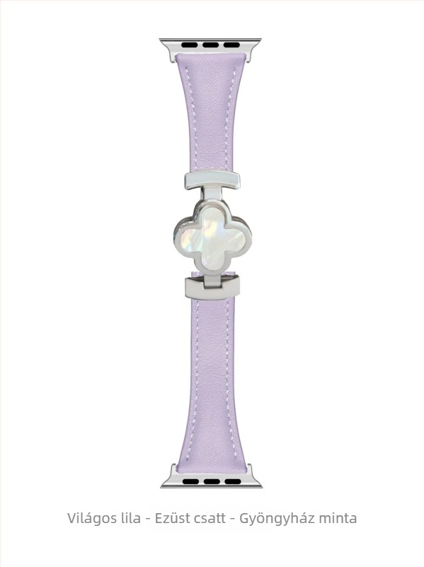 Négylevelű lóhere mintás mágneses csatú bőr karpánt Apple Watchhoz, 38–49 mm
