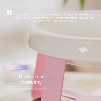 Repülő tányér formájú kerámia macskatál tartóval, márka Sheng Hangsheng, kód Wl-041-dd, etetőeszköz macskáknak