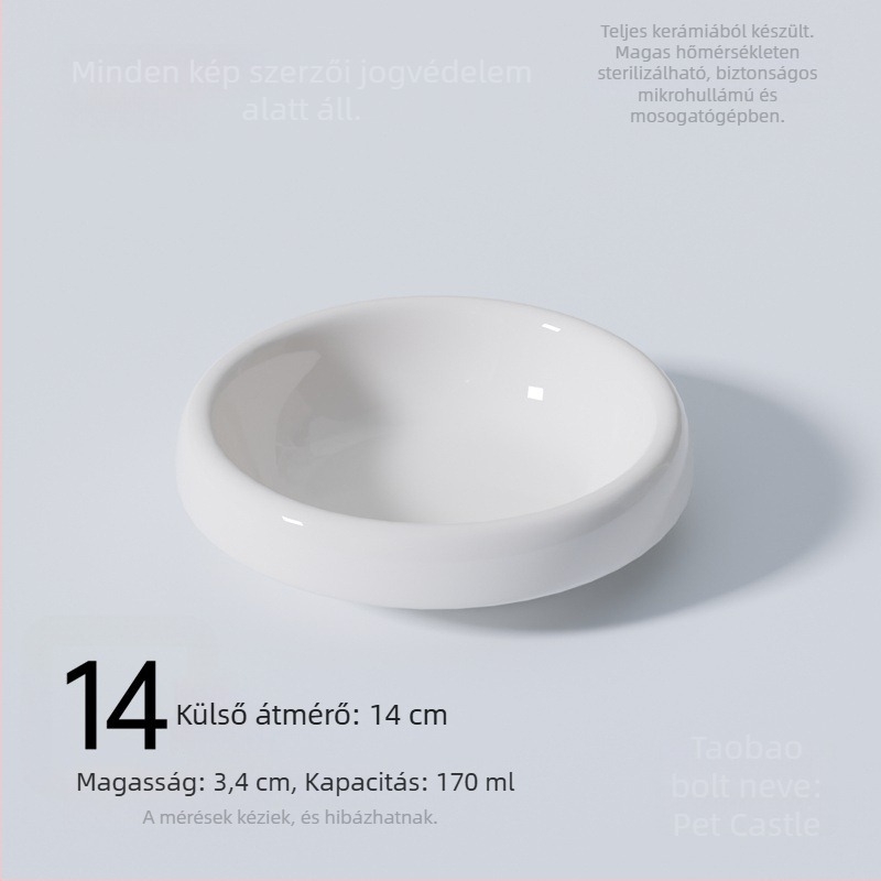 Repülő tányér formájú kerámia macskatál tartóval, márka Sheng Hangsheng, kód Wl-041-dd, etetőeszköz macskáknak