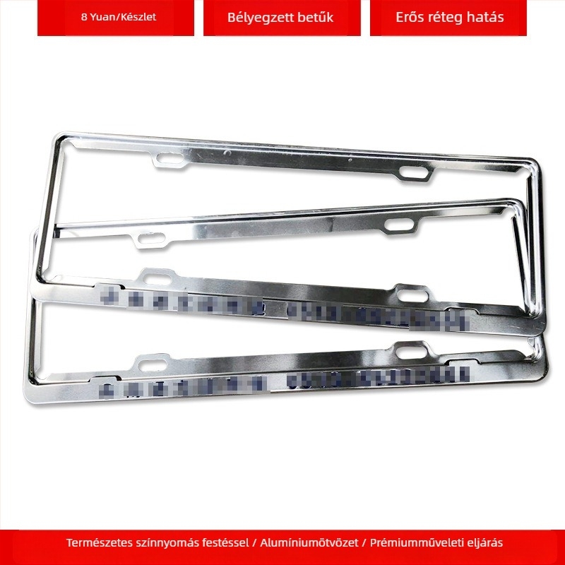 Személyre szabott logóval készült autó rendszámtáblatartó keret (4S modell; Anyag: alumíniumötvözet, magnéziumötvözet, rozsdamentes acél; Alkalmazható modellek: kisautó; Kiegészítő szám: 001; Márka: Bodi)