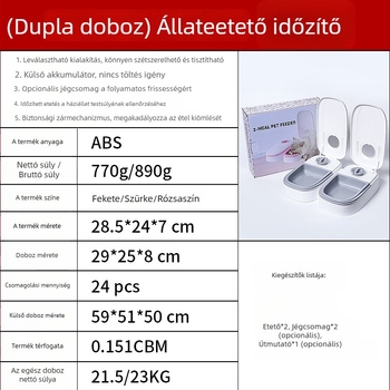 Enguang EG-603 Okos időzítő automata etető macskáknak és kutyáknak – teljes készlet