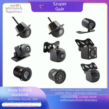 Autó hátsó kamera fisheye széles látómezővel, 12V, IP68 vízálló, állítható látószög