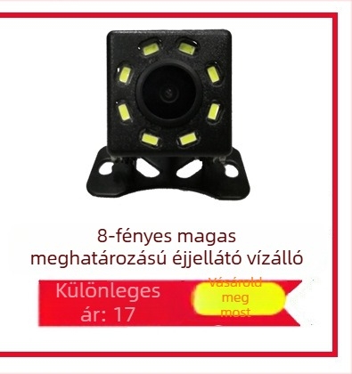 Autó hátsó kamera fisheye széles látómezővel, 12V, IP68 vízálló, állítható látószög