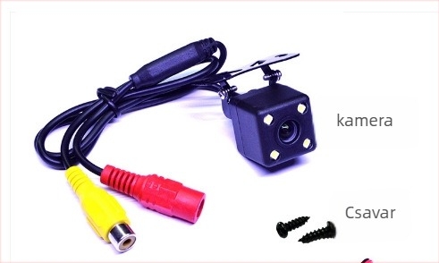 Autó hátsó kamera fisheye széles látómezővel, 12V, IP68 vízálló, állítható látószög