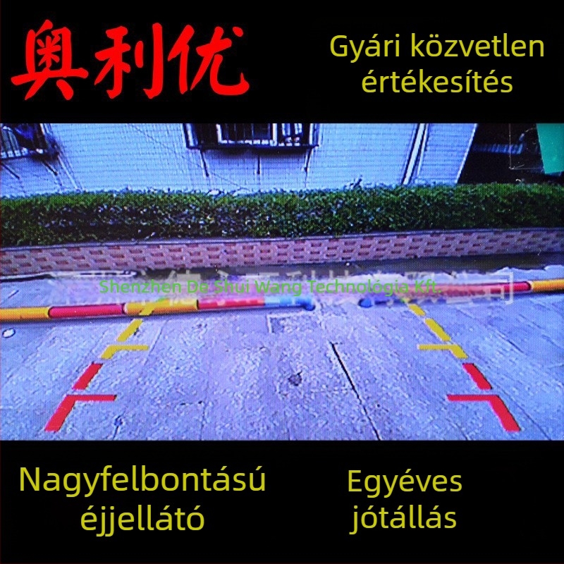 Autó hátsó kamera fisheye széles látómezővel, 12V, IP68 vízálló, állítható látószög