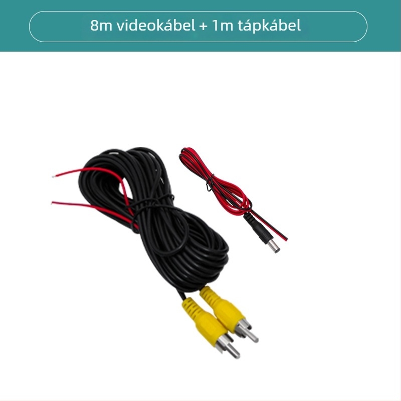 Autó hátsó kamera videóvezérlő vonala - RCA bővítőkábel kapcsolóval, 12V, AV videójel