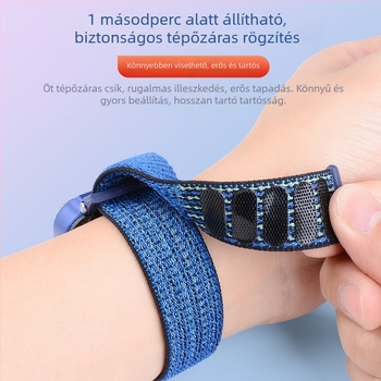 Huawei Gyerekórához 4 Pro nylon fonott szíj, sportos stílusú Velcro csattal