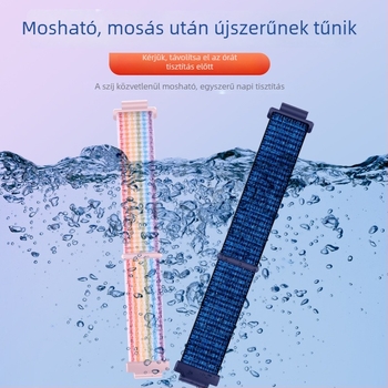 Huawei Gyerekórához 4 Pro nylon fonott szíj, sportos stílusú Velcro csattal