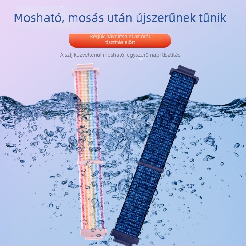 Huawei Gyerekórához 4 Pro nylon fonott szíj, sportos stílusú Velcro csattal