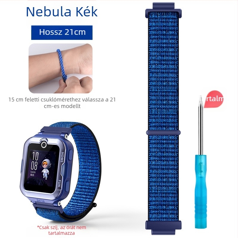 Huawei Gyerekórához 4 Pro nylon fonott szíj, sportos stílusú Velcro csattal