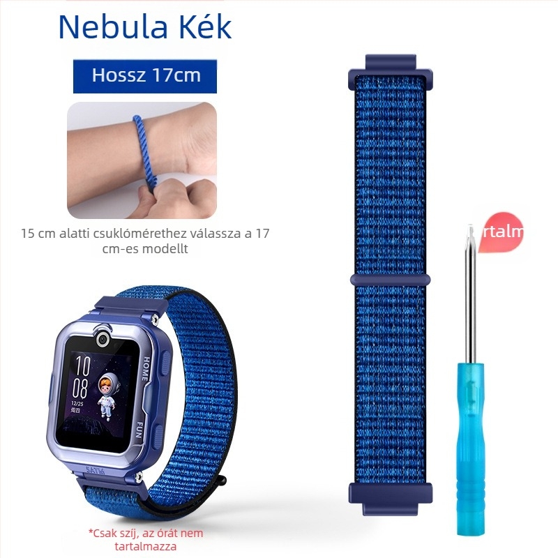 Huawei Gyerekórához 4 Pro nylon fonott szíj, sportos stílusú Velcro csattal