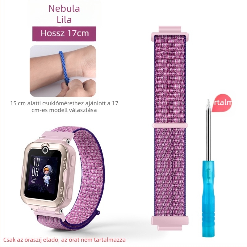 Huawei Gyerekórához 4 Pro nylon fonott szíj, sportos stílusú Velcro csattal