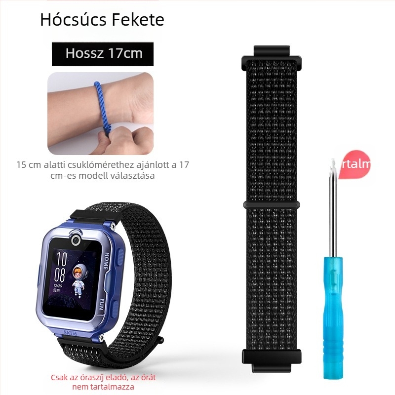 Huawei Gyerekórához 4 Pro nylon fonott szíj, sportos stílusú Velcro csattal
