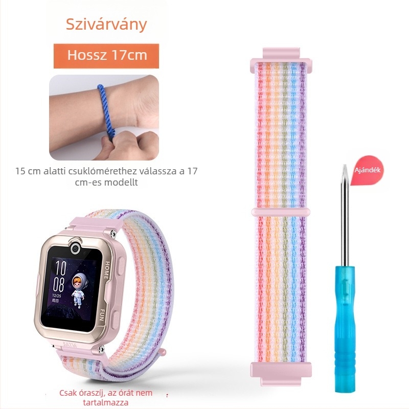 Huawei Gyerekórához 4 Pro nylon fonott szíj, sportos stílusú Velcro csattal