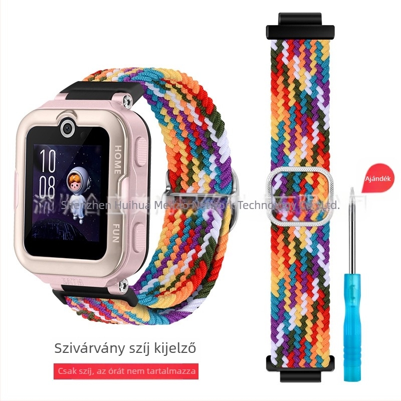 Huawei Gyerekórához 4 Pro nylon fonott szíj, sportos stílusú Velcro csattal