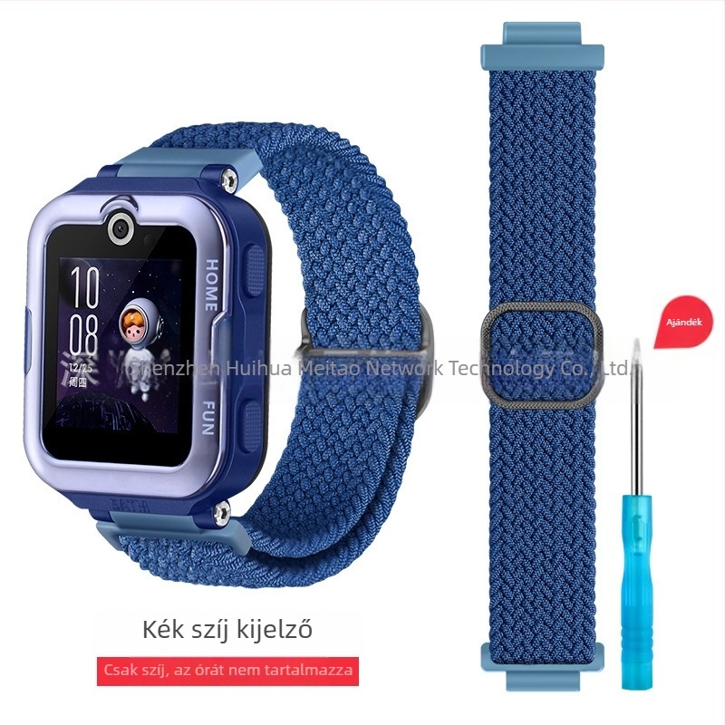 Huawei Gyerekórához 4 Pro nylon fonott szíj, sportos stílusú Velcro csattal
