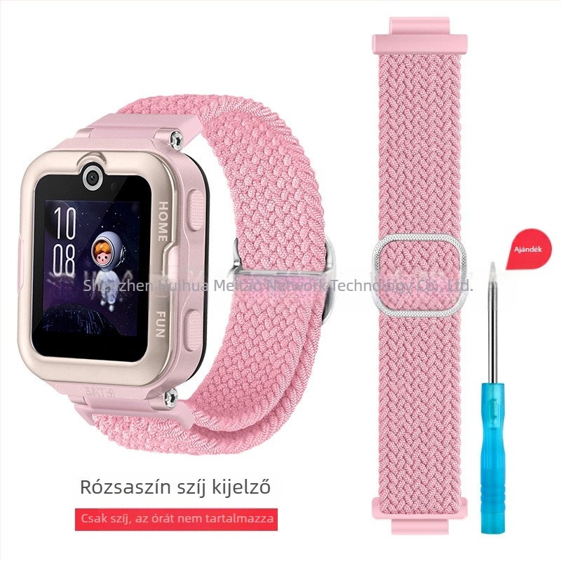 Huawei Gyerekórához 4 Pro nylon fonott szíj, sportos stílusú Velcro csattal
