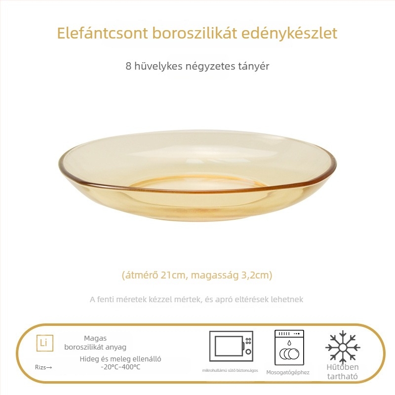 Üvegből készült étkészlet kettős fülű leveses tálakkal, magas hőálló boroszilikát üveg, könnyed luxus stílus, testreszabható, alkalmas gyermekeknek, diákoknak, várandós nőknek, felnőtteknek és időseknek