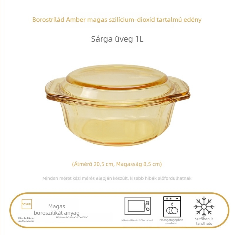 Üvegből készült étkészlet kettős fülű leveses tálakkal, magas hőálló boroszilikát üveg, könnyed luxus stílus, testreszabható, alkalmas gyermekeknek, diákoknak, várandós nőknek, felnőtteknek és időseknek