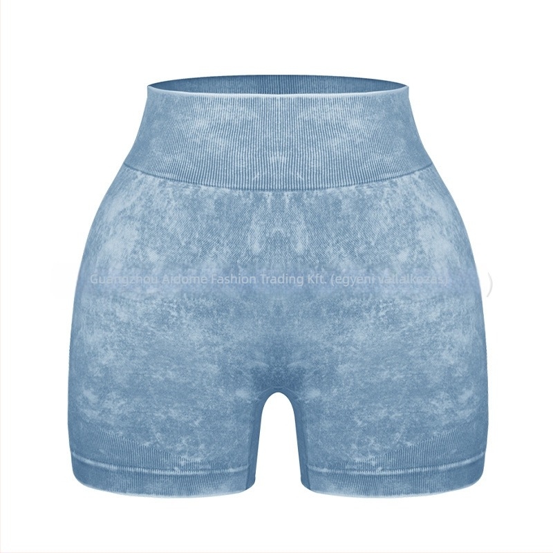 Női két részes jóga szett – rövid ujjú felső és rövidnadrág, pulover-stílusban, anyag: nylon keverék