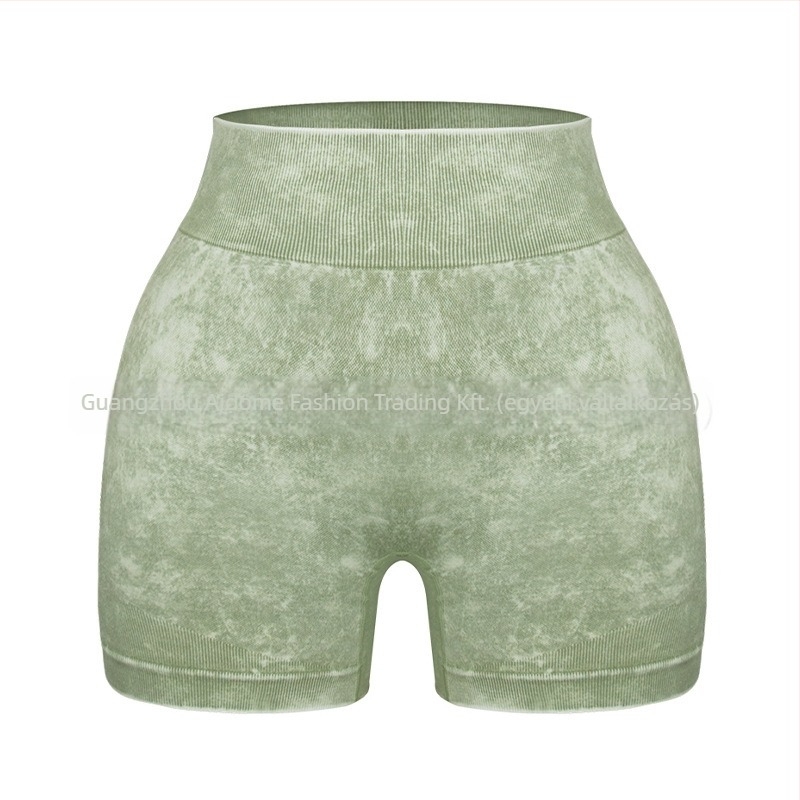 Női két részes jóga szett – rövid ujjú felső és rövidnadrág, pulover-stílusban, anyag: nylon keverék