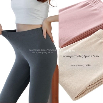Őszi–téli női termikus leggings, karcsú fazon, fleece belső résszel, három rétegű, seamless
