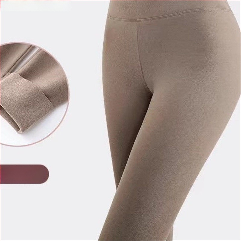 Őszi–téli női termikus leggings, karcsú fazon, fleece belső résszel, három rétegű, seamless